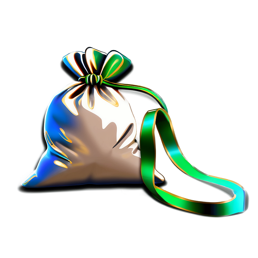 Santa Sack With Ribbon Png Sto89