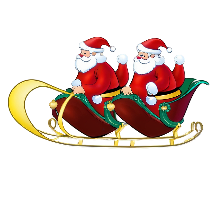 Santa Sleigh Cartoon Png Mmx