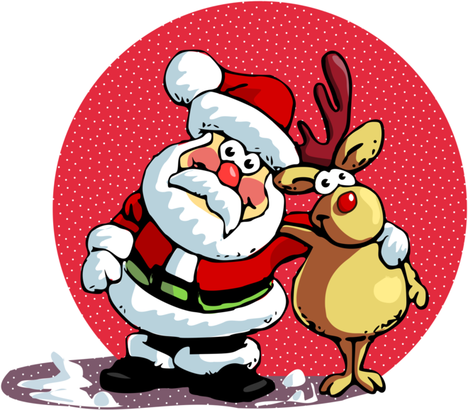 Santaand Reindeer Cartoon