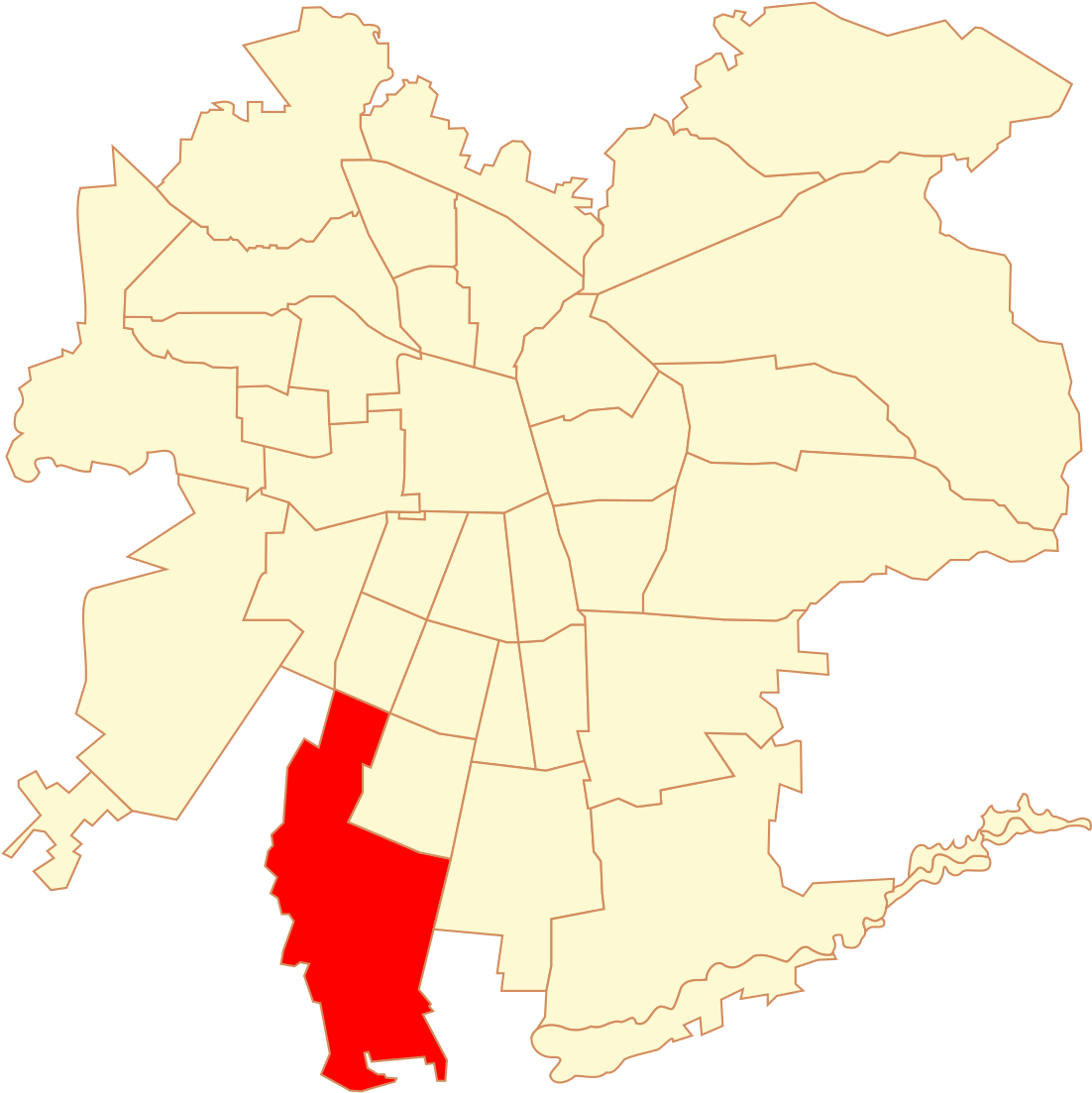 Santiago Chile Commune Map Highlighted