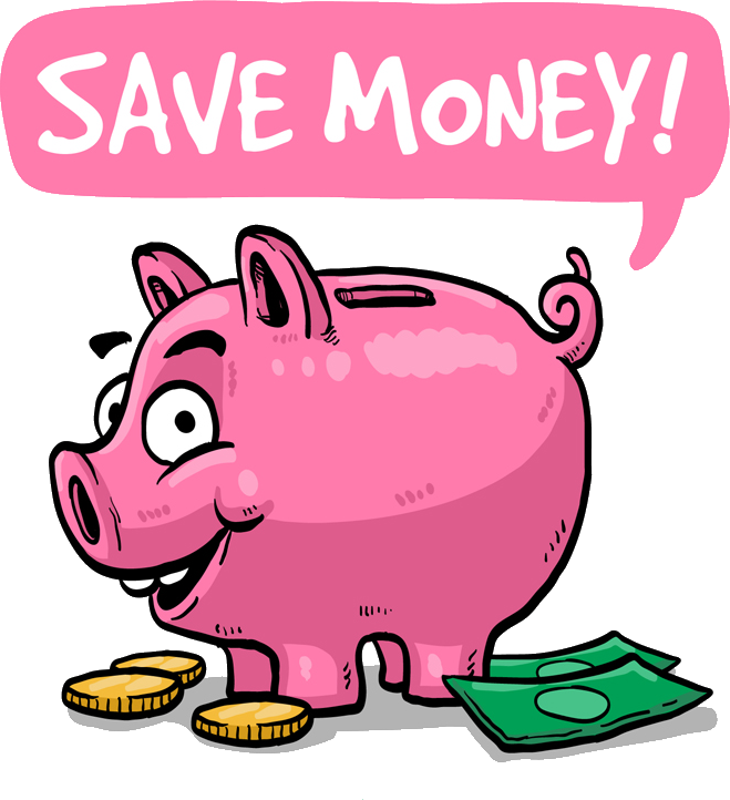 Save Money Piggy Bank Cartoon