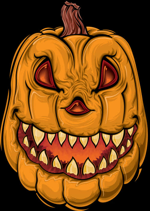 Scary Carved Pumpkin Face