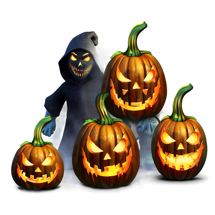 Scary Pumpkin In Fog Png 06292024