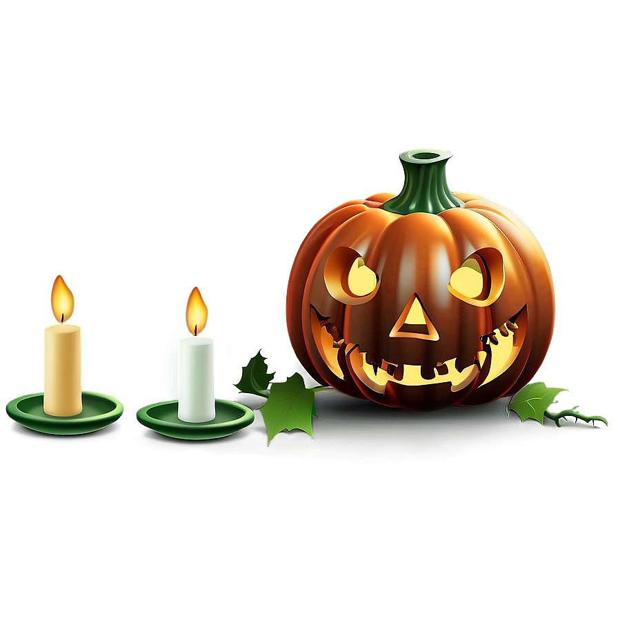 Scary Pumpkin With Candle Png Njl92