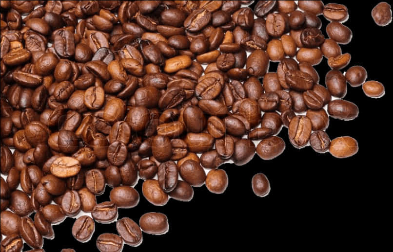 Scattered Coffee Beans Background