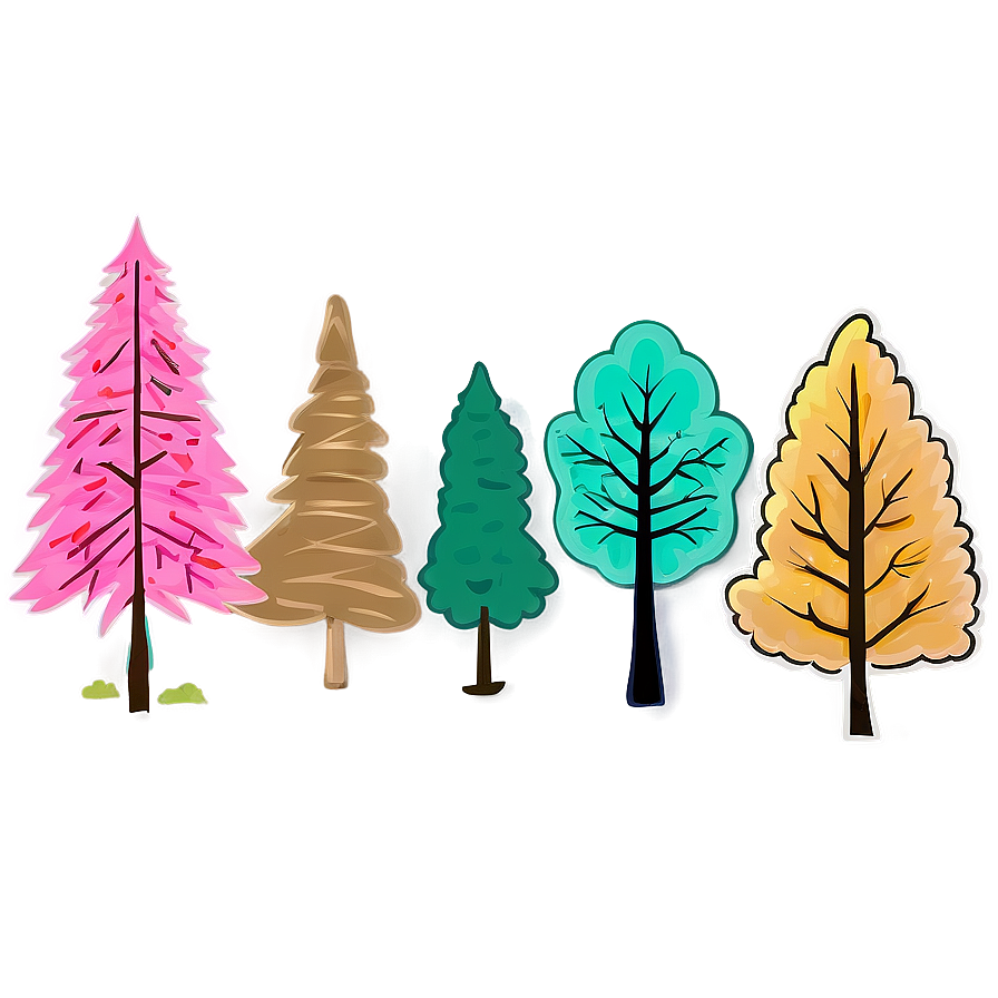 Scenic Tree Line Art Png Bxg44