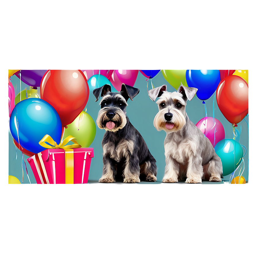 Schnauzer Birthday Party Png Tas