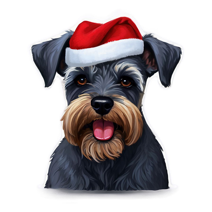 Schnauzer Holiday Greeting Png Cmo