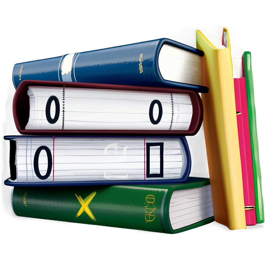 School Books Stack Png 05252024