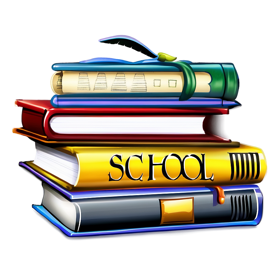 School Books Stack Png 05252024