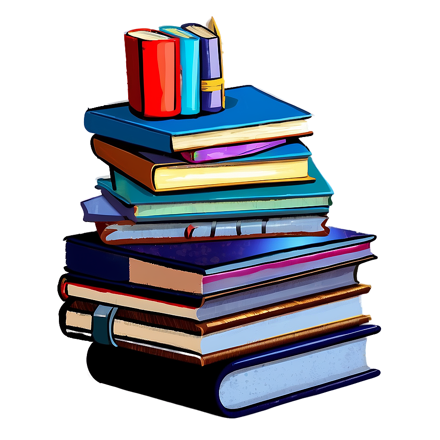 School Books Stack Png 82