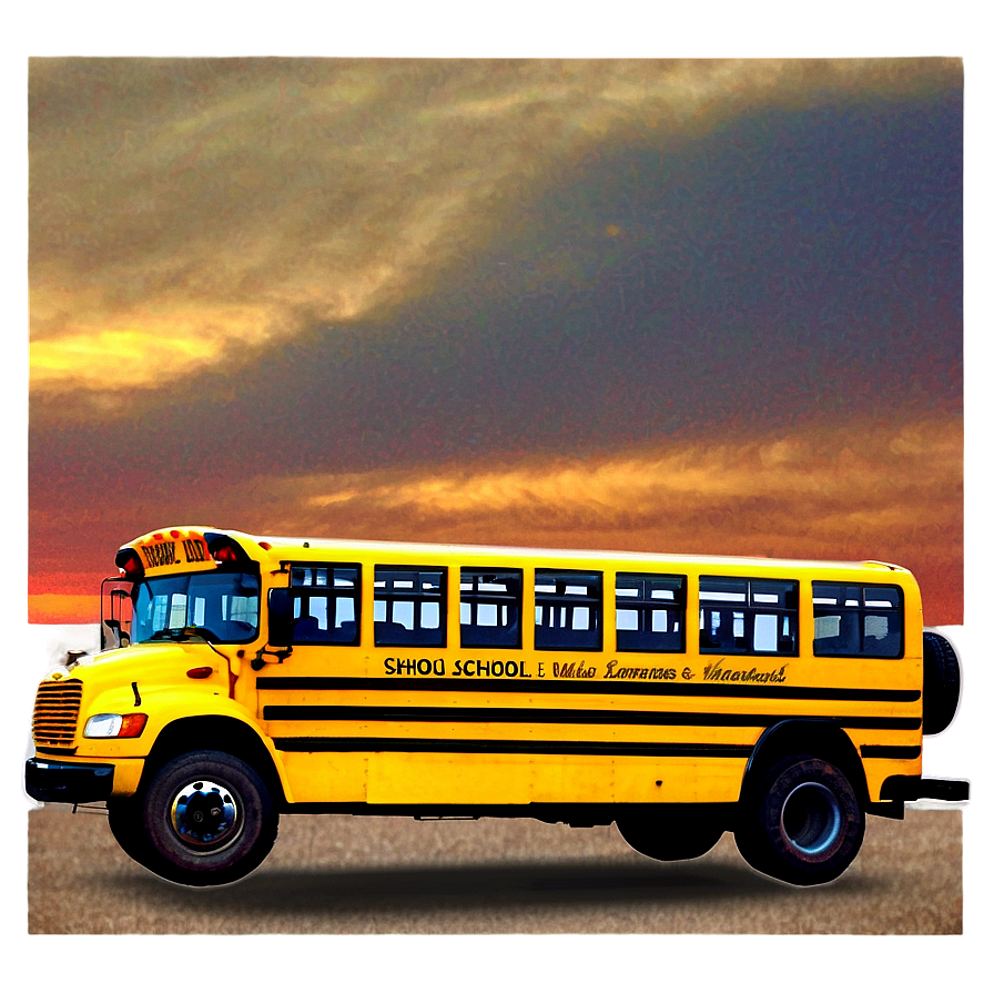 School Bus At Sunset Png 05242024