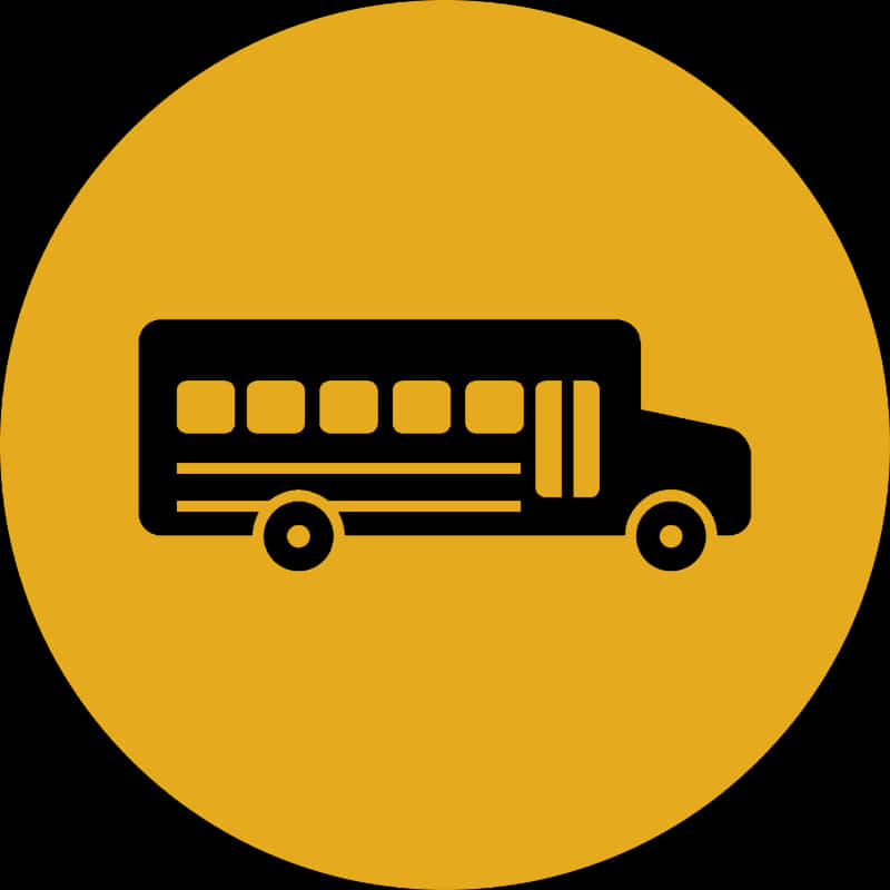 School Bus Icon Yellow Background