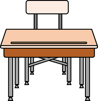 School Deskand Chair Vector