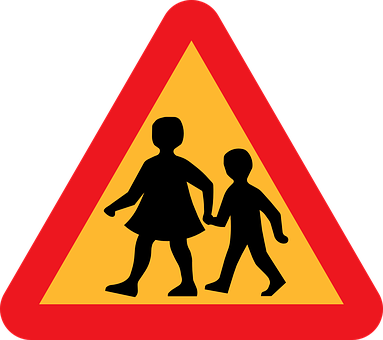 School Zone Sign Children Crossing