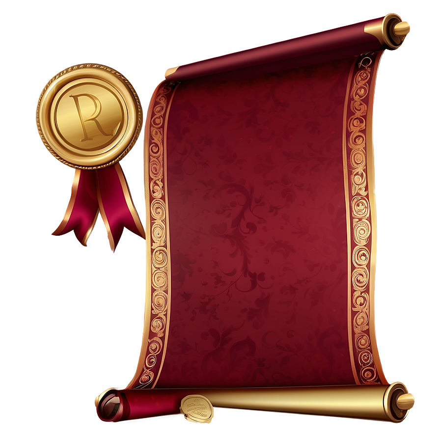 Scroll Banner With Wax Seal Png Bpy4