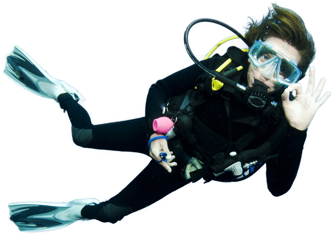 Scuba_ Diver_ Giving_ O K_ Sign