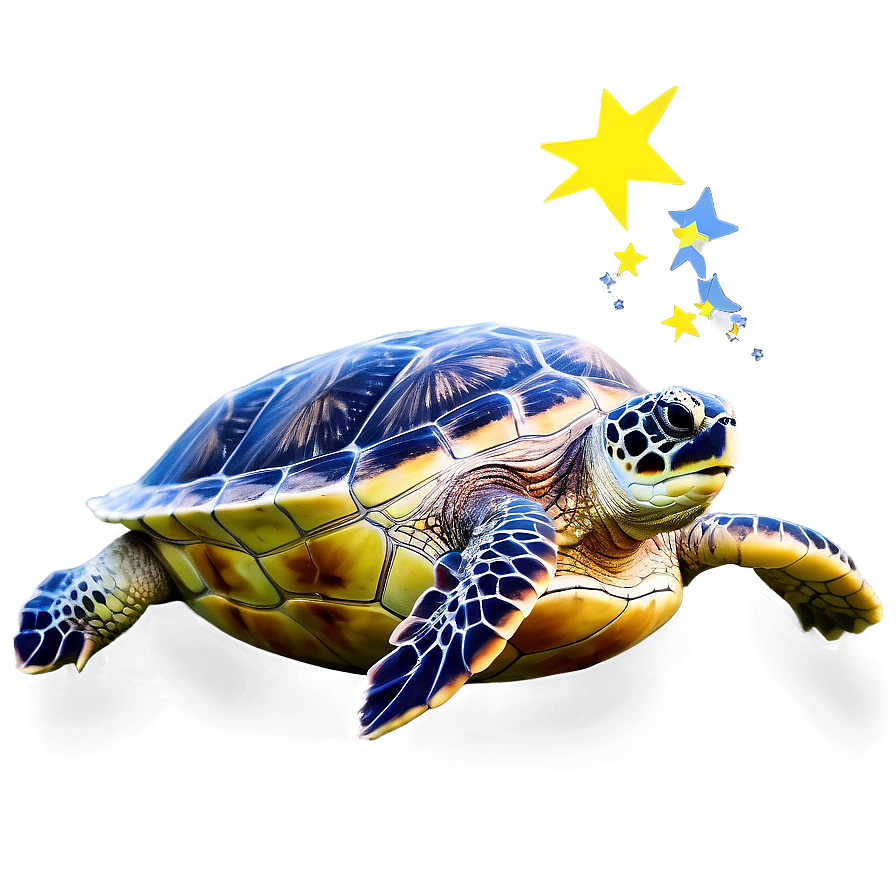 Sea Turtle Under Starry Night Sky Png Ysd95