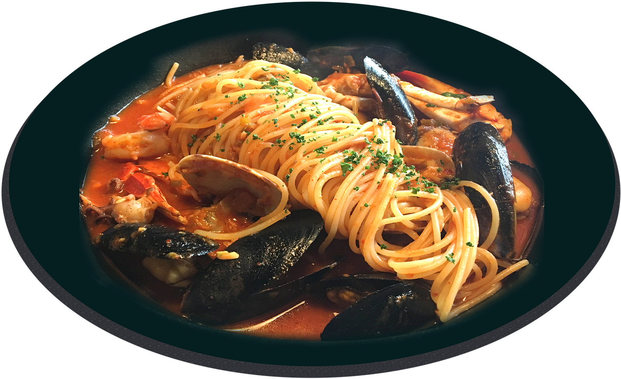 Seafood Spaghettiin Tomato Sauce