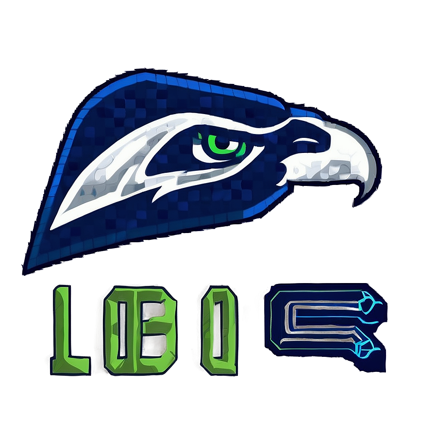 Seahawks Logo In Pixel Art Png 61