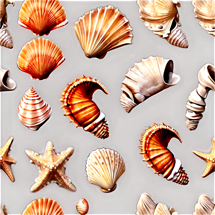 Seashells Seamless Pattern Png 06132024