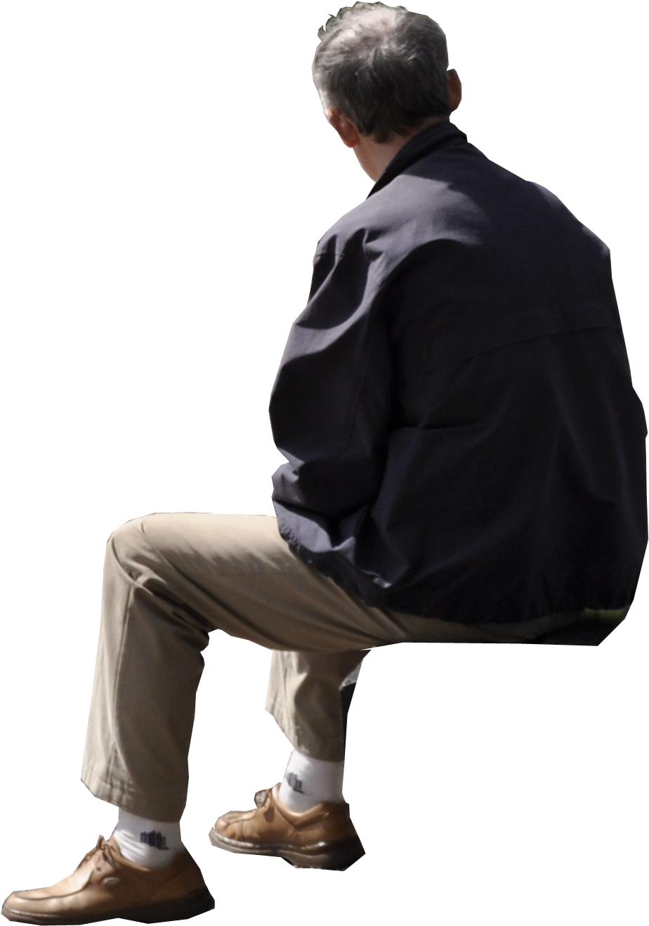 Seated Man In Casual Attire