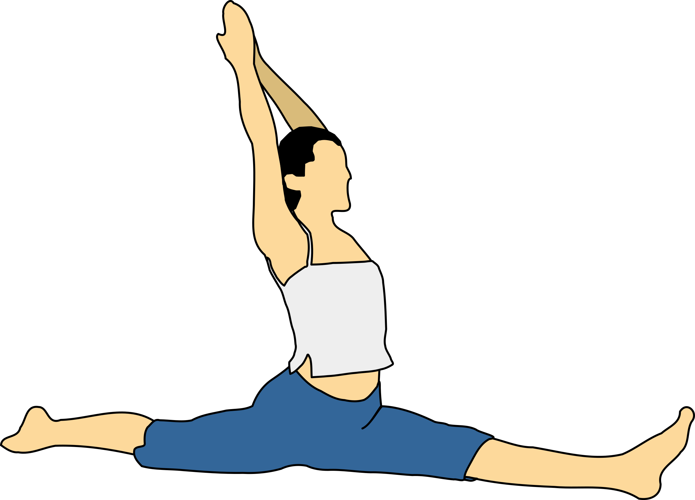 Seated Straddle Stretch Illustration