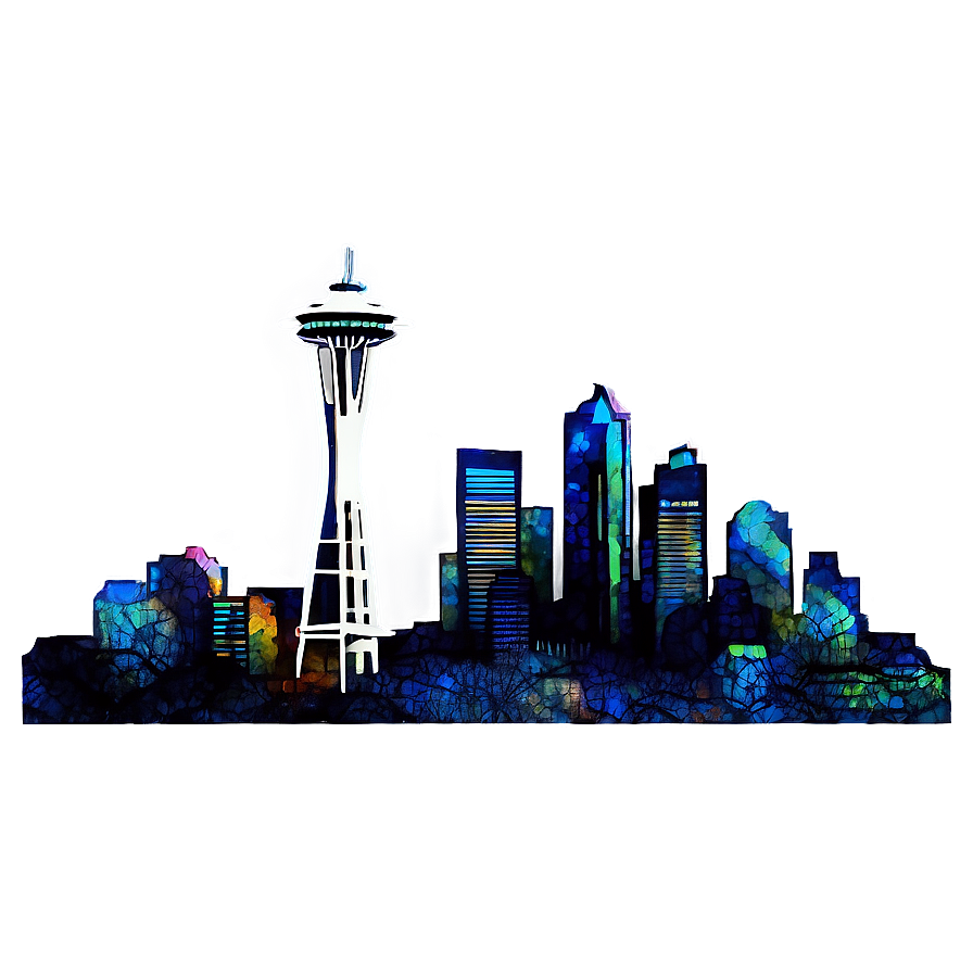 Seattle Skyline At Dawn Png Gke10