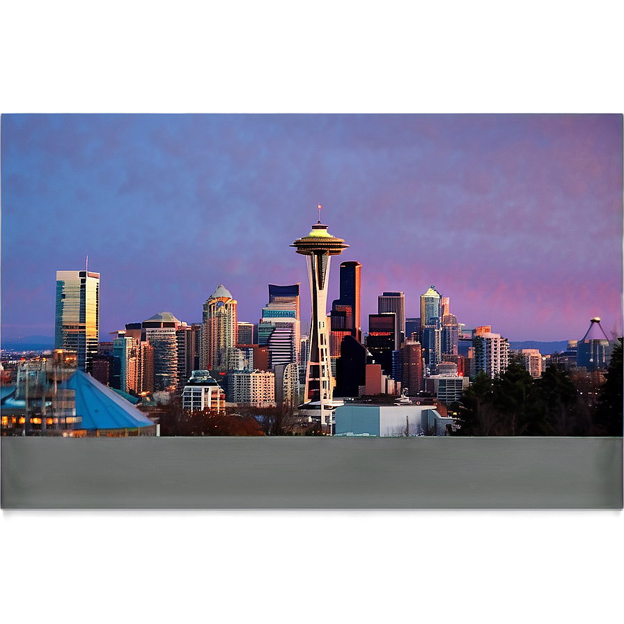 Seattle Skyline At Twilight Png Tsd