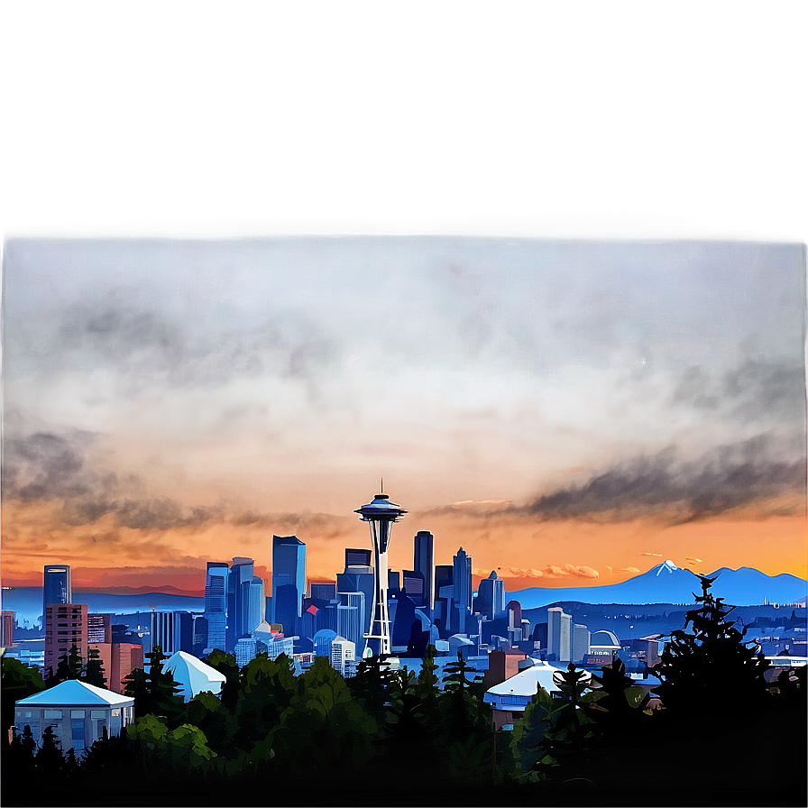 Seattle Skyline From Kerry Park Png Mfu