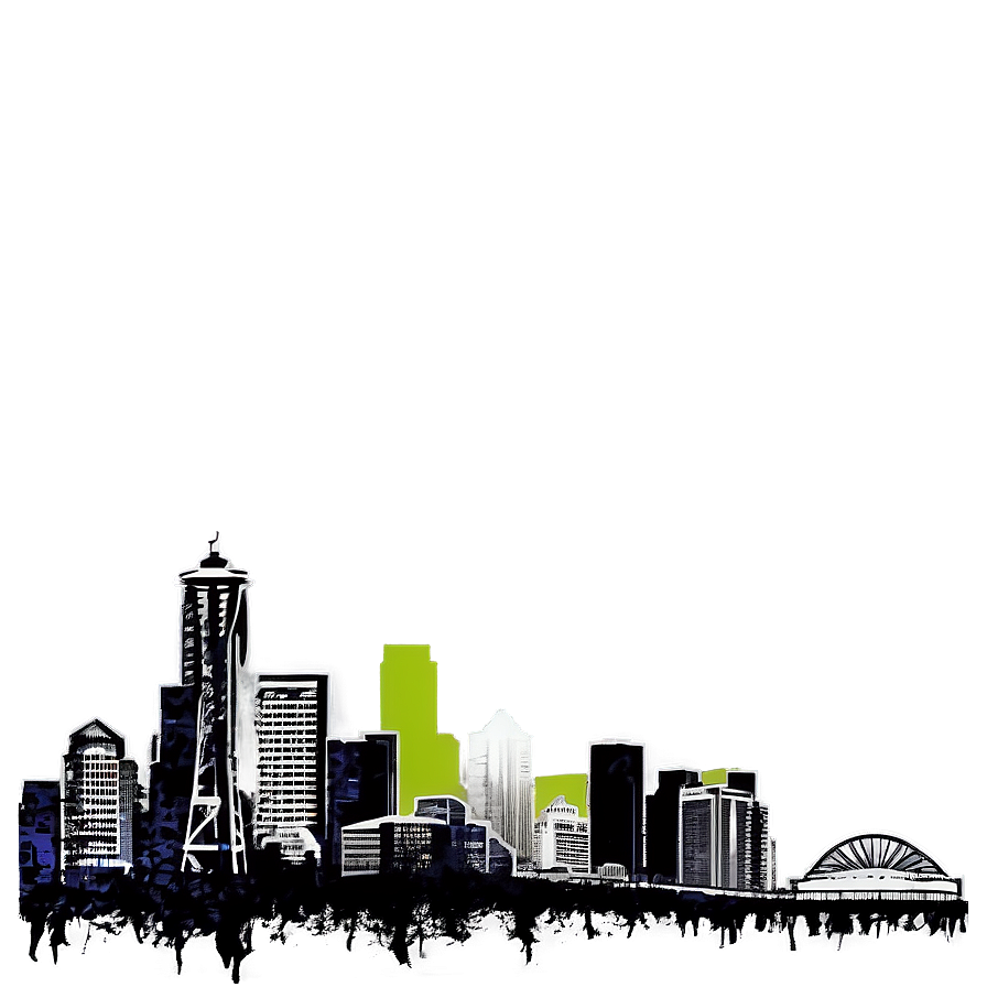 Seattle Skyline Grunge Art Png Xsp