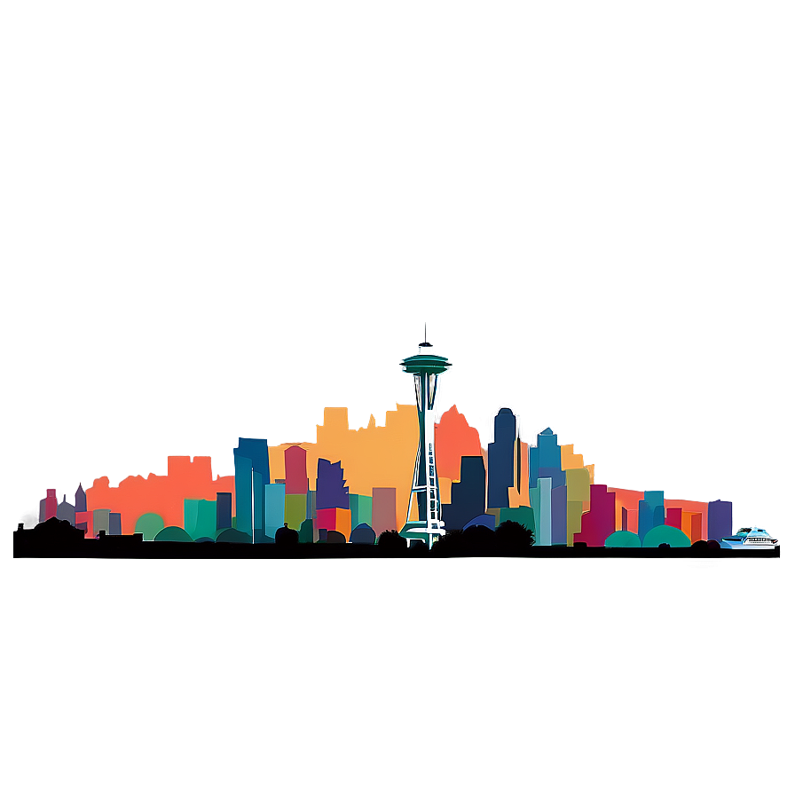 Seattle Skyline Illustration Png 06252024