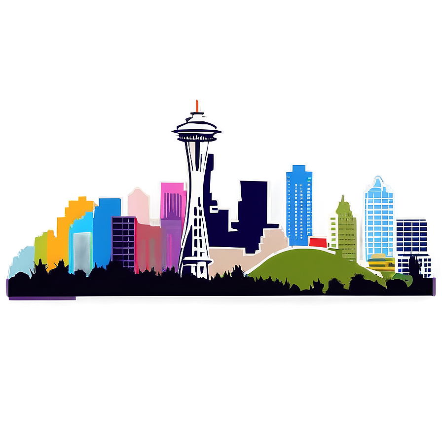 Seattle Skyline Illustration Png 36