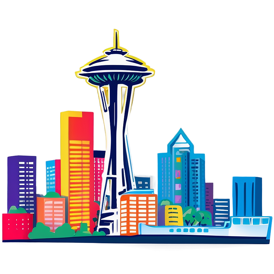 Seattle Skyline Illustration Png 91