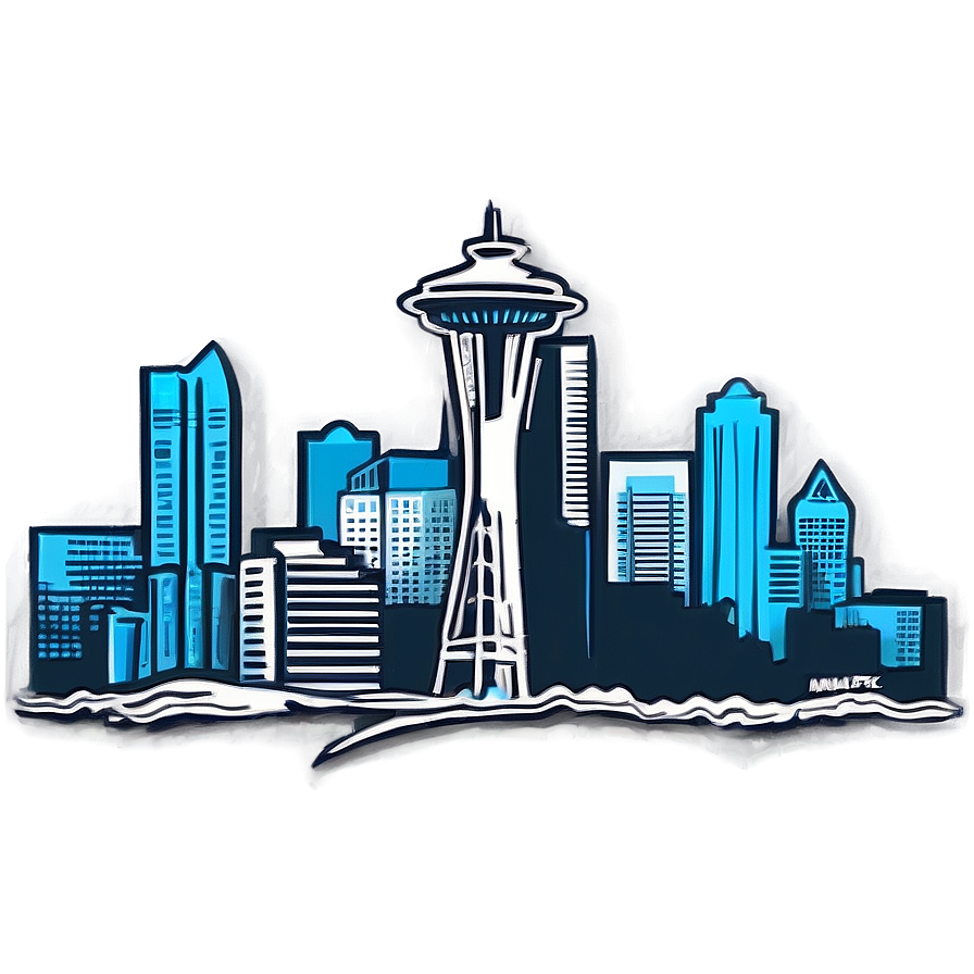 Seattle Skyline Illustration Png Qua