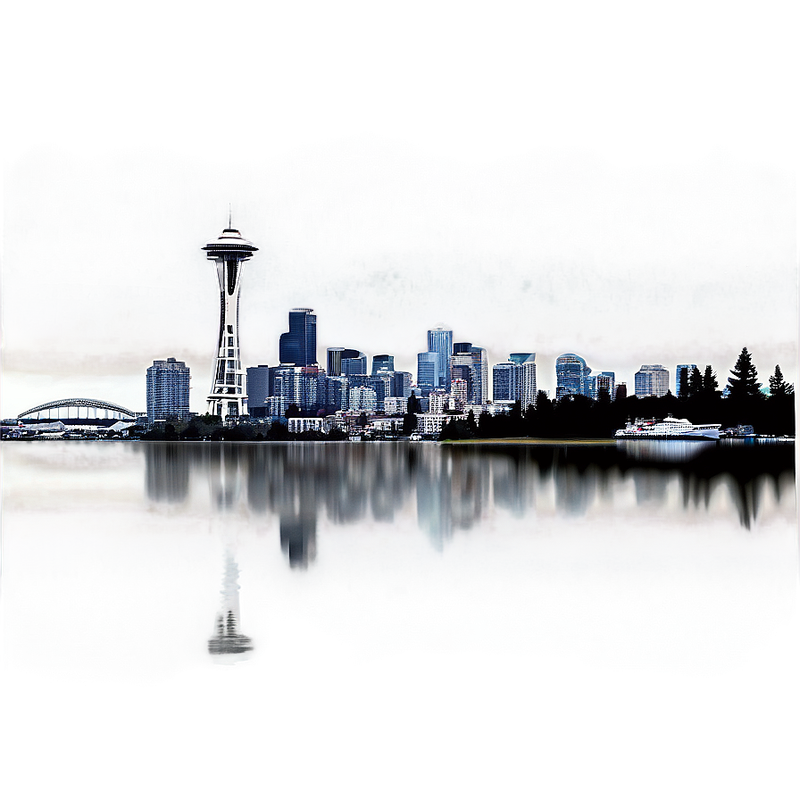 Seattle Skyline In Fog Png 06252024