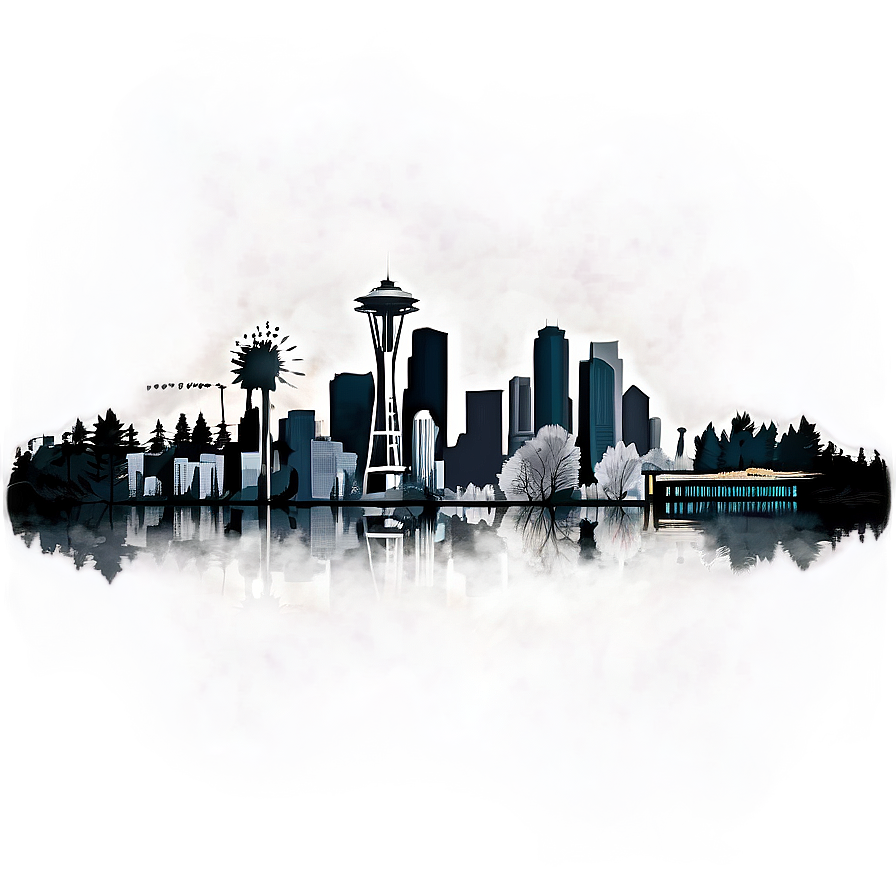 Seattle Skyline In Fog Png Rup9