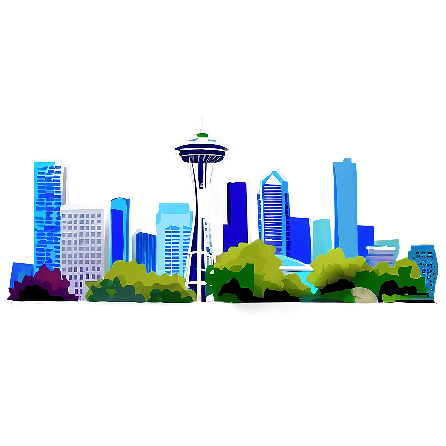 Seattle Skyline In Spring Png Yhm31