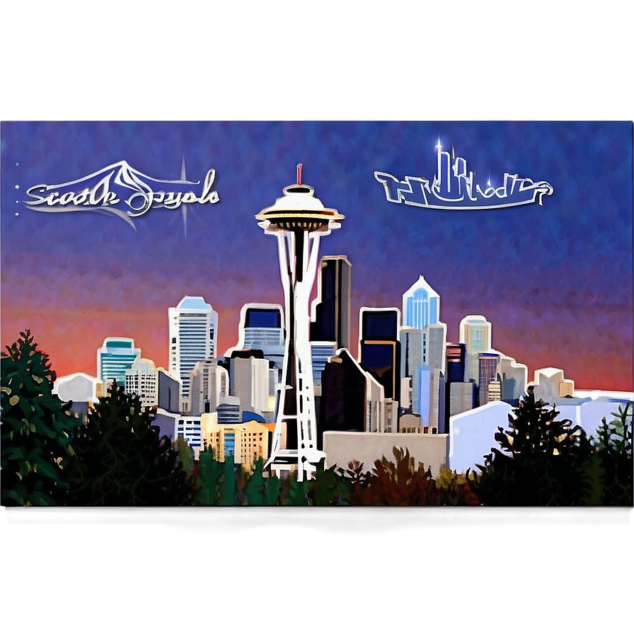 Seattle Skyline With Space Needle Png Lds26