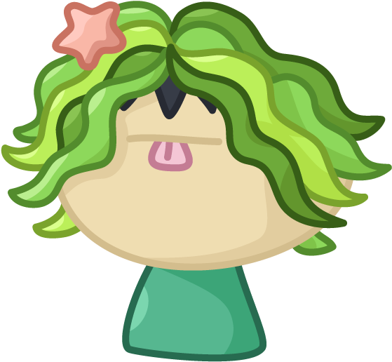 Seaweed Haired Cartoon Character