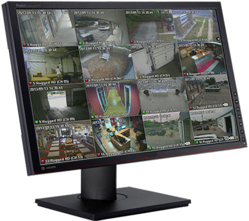 Security Monitor Display Multiple Camera Feeds