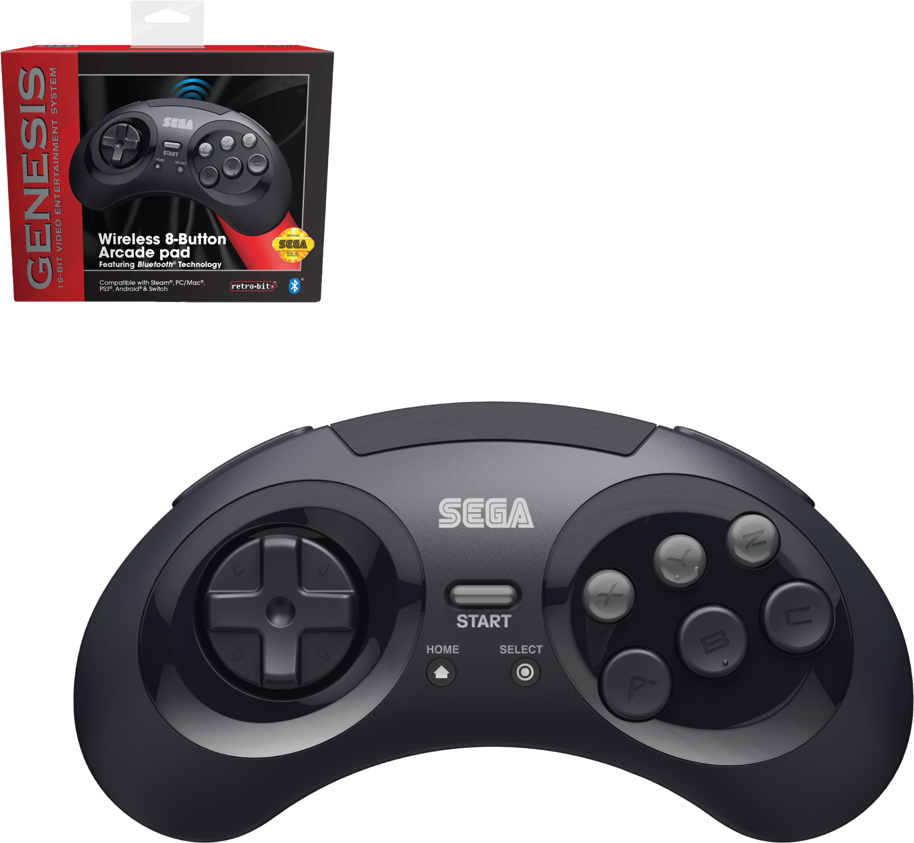 Sega Genesis Wireless Arcade Pad Packaging