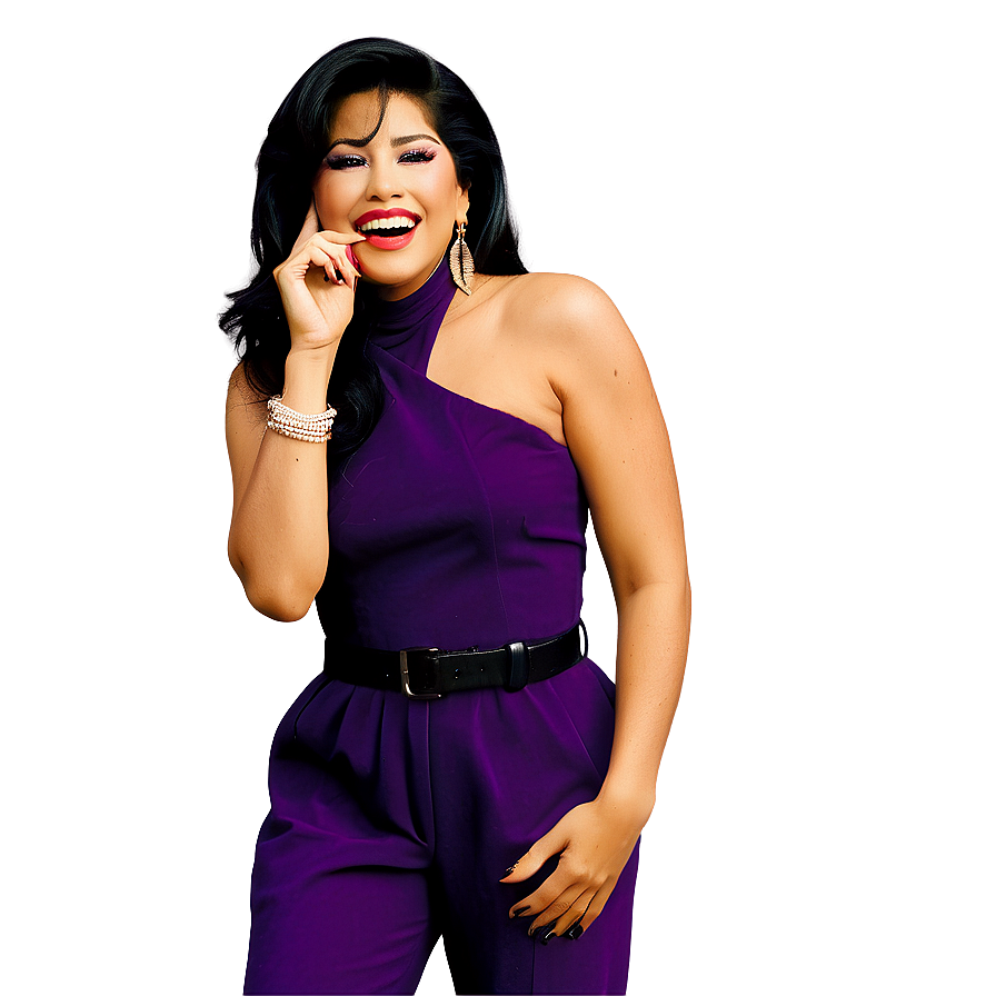 Selena Quintanilla Purple Jumpsuit Icon Png 98