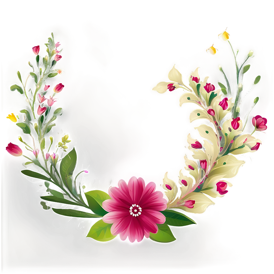 Semicircle Floral Design Png Qnf