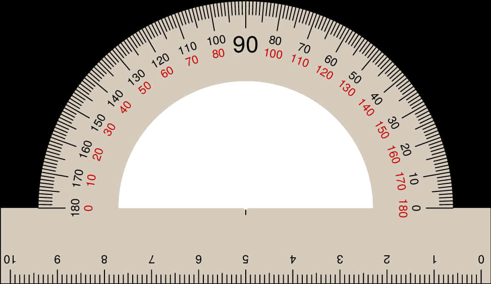 Semicircular Protractor Measurement Tool