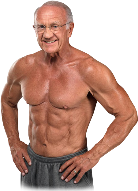 Senior Bodybuilder Showing Muscles