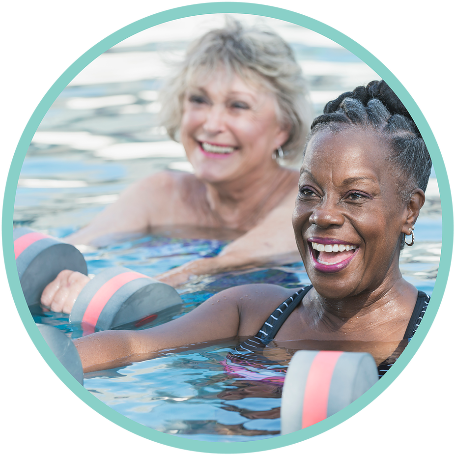 Senior Women Enjoying Water Aerobics