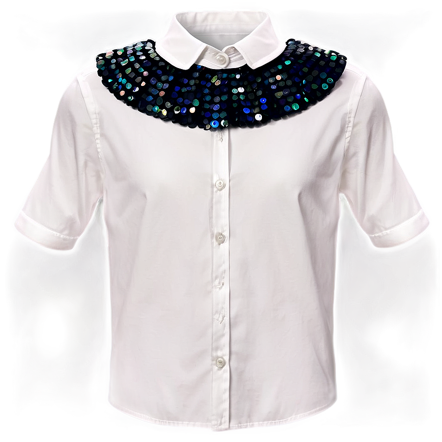 Sequin Collar Shirt Png 39