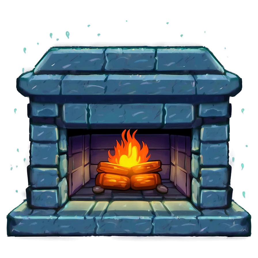 Serene Anime Fireplace Png Fry