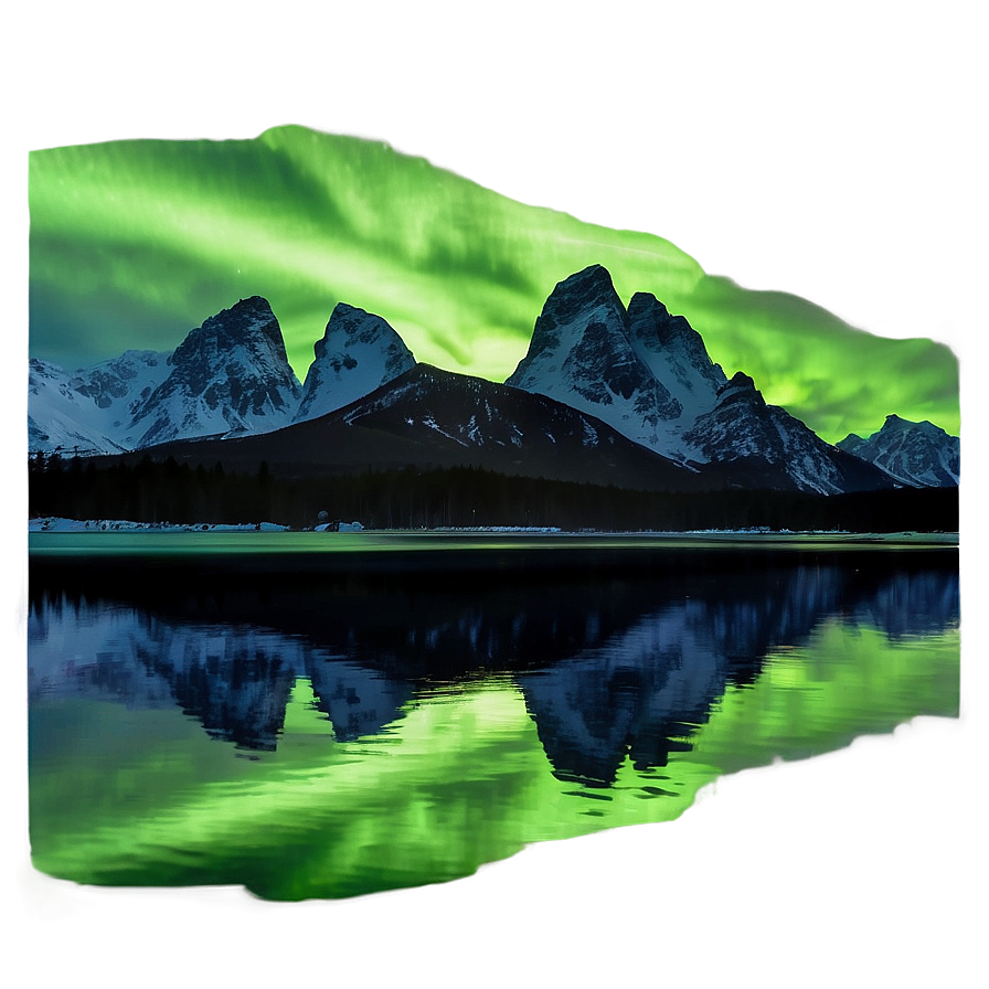 Serene Aurora Reflection Water Png 06202024